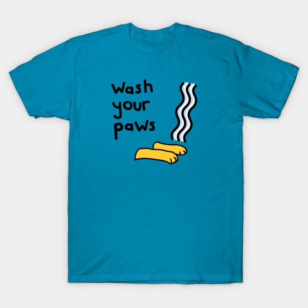 Wash Your Hands and Paws Please T-Shirt by ellenhenryart